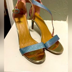 Anne Michelle Sparkly Rainbow Stilettos